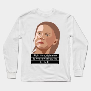 Greta Thunberg. Draw the line Long Sleeve T-Shirt